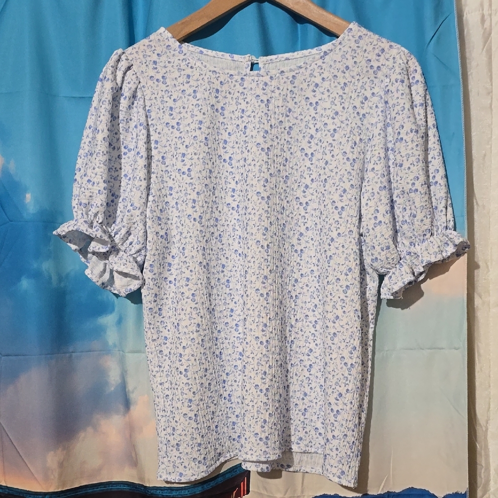 Floral Blue Women's Top
